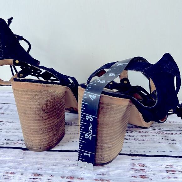 Dolce Vita Lyndon Lace Up Suede Block Heel Sandals size 9.5 - Picture 14 of 14